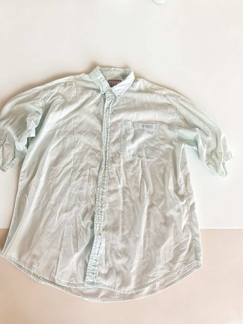 Vintage Staff Mint Oxford Button Up Shirt Workwear XL Cotton